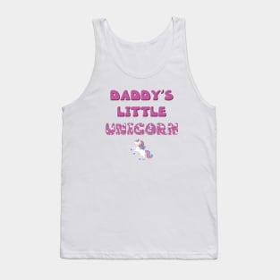 Daddy's Little Unicorn - rainbow and unicorn letters cute pink design Tank Top